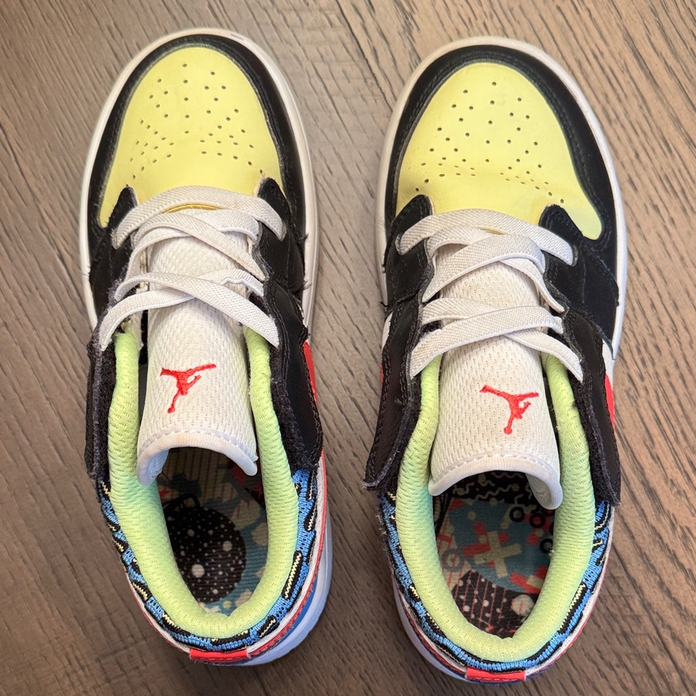 Jordan Kids Sneakers - Neon Yellow, Black & Red Accents